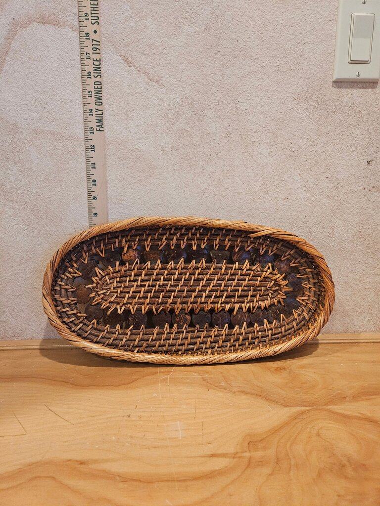 Unique Handwoven Oval Decorative Basket tableware barware shelf or trinket display