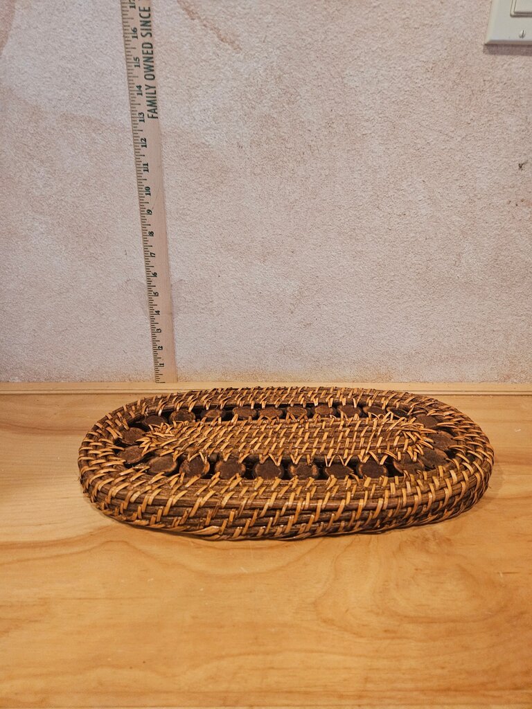 Unique Handwoven Oval Decorative Basket tableware barware shelf or trinket display