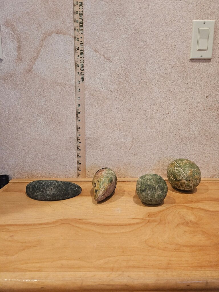 Decorative Large Terra Cotta Fruit w Copper & Brass Accents Set of 4 Table shelf decor