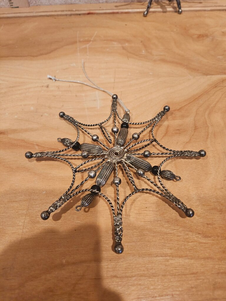 Vintage Silver Spider Web Ornament