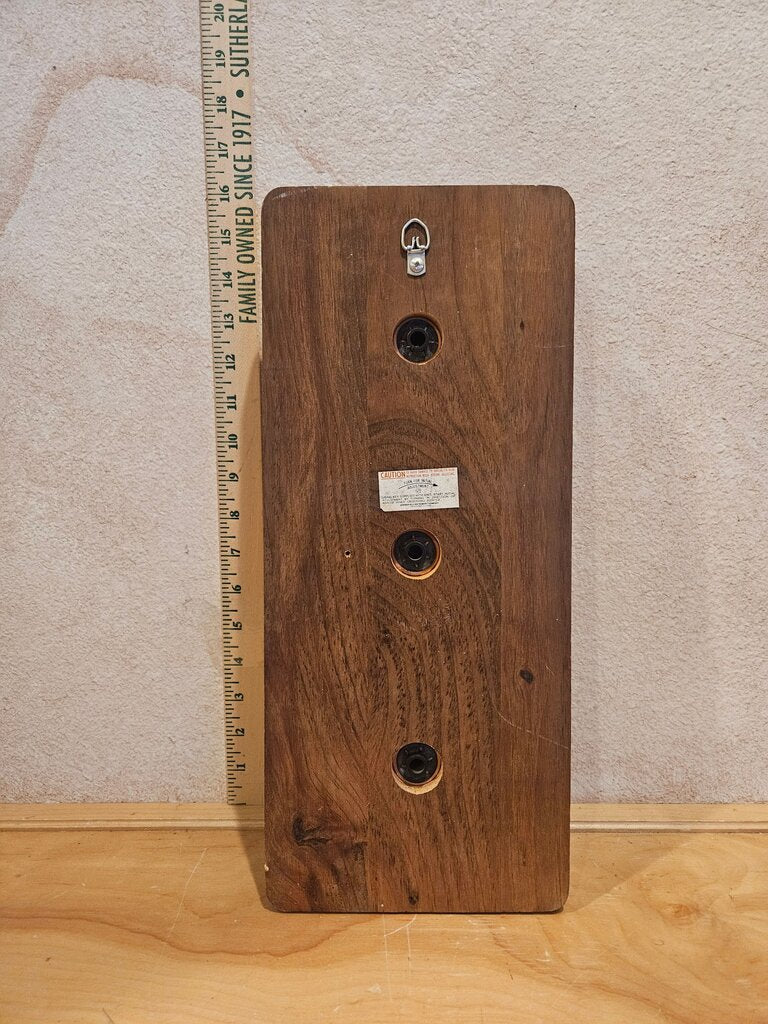 Vintage Thermometer Barometer Humidity Weather Station Instrument Set Brass Gauges Springfield USA Mid Century Oak Plaque