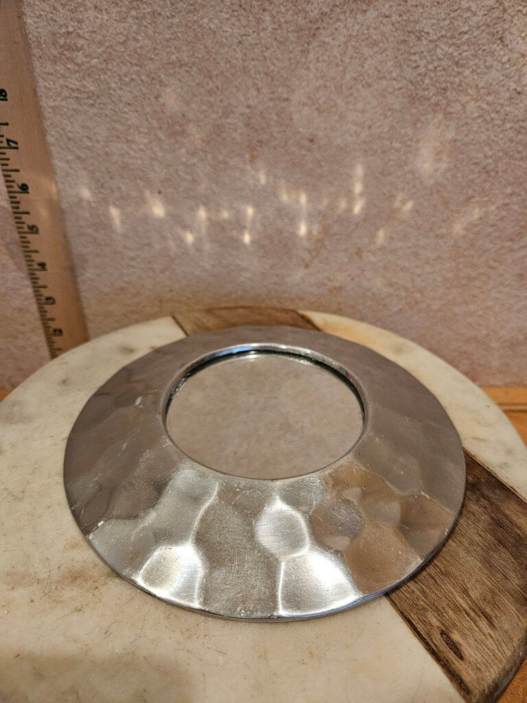 Decorative Hammered Metal pier 1 candle holder Bowl trinket dish cloche base display riser