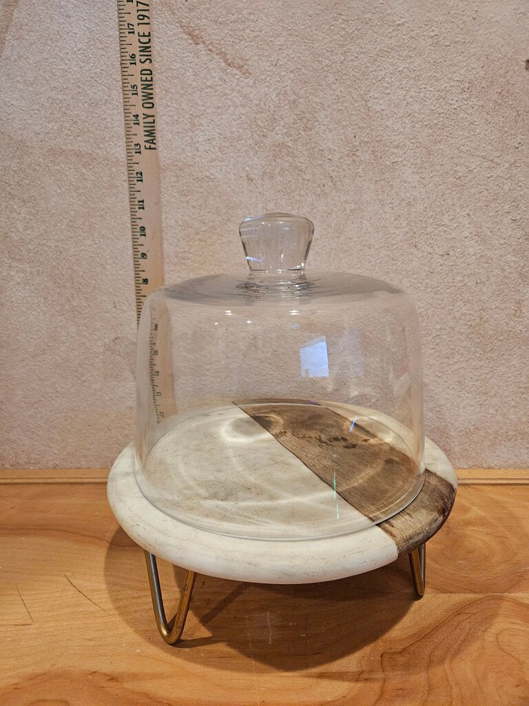 Vintage ball knobbed top Medium old glass bell / vintage cheese bell / glass bell / cloche vignette display terrarium plant garden taxidermy display