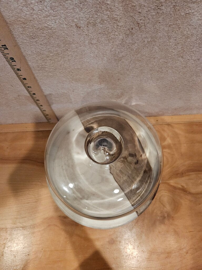 Vintage ball knobbed top Medium old glass bell / vintage cheese bell / glass bell / cloche vignette display terrarium plant garden taxidermy display
