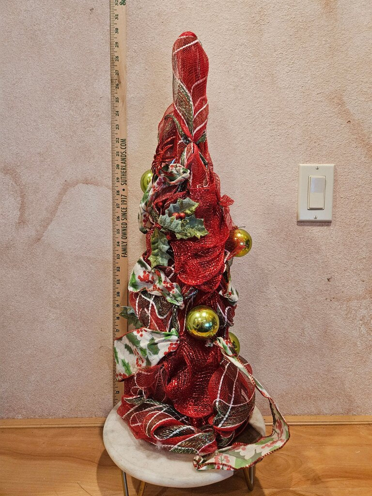 Decorative Christmas Tree Ribbon Privative Bohemian Decor Farmhouse Centerpiece