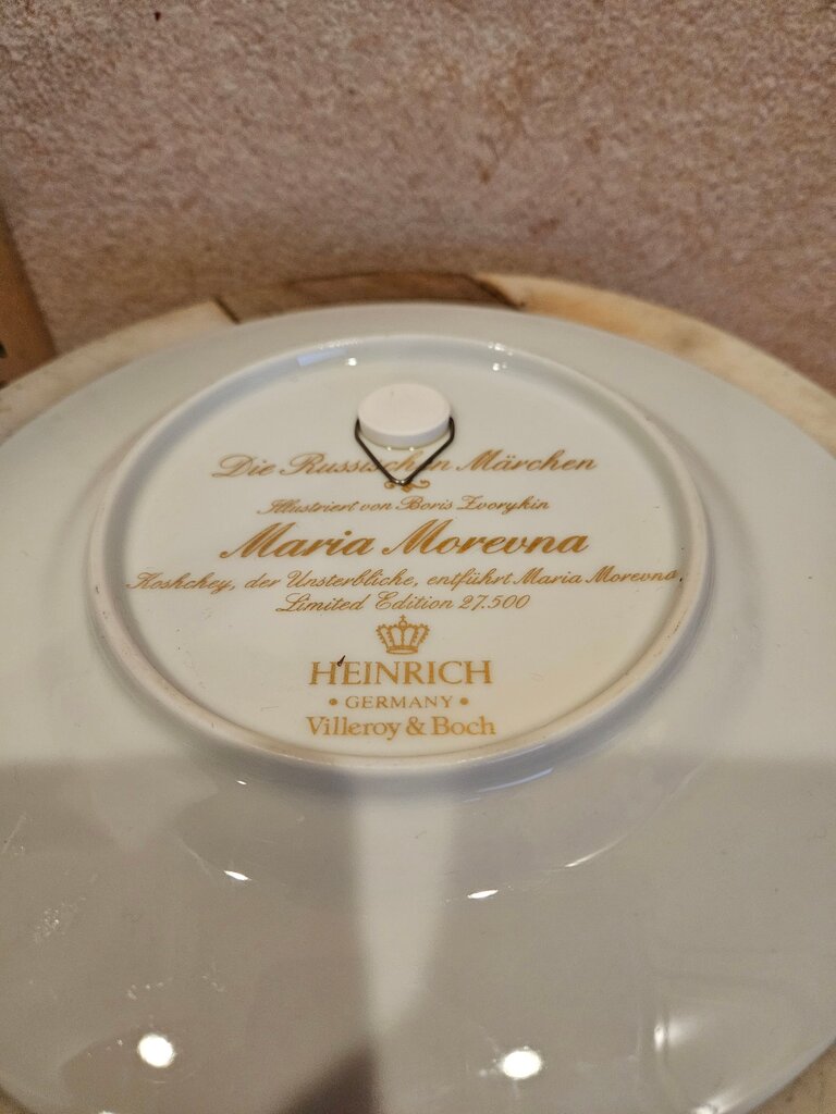 Koshchey Carries Off Maria Morevna Heinrich Villeroy & Boch Collectible Plate - Maria Morevna Russian Fairy Tales-The Snow Maiden