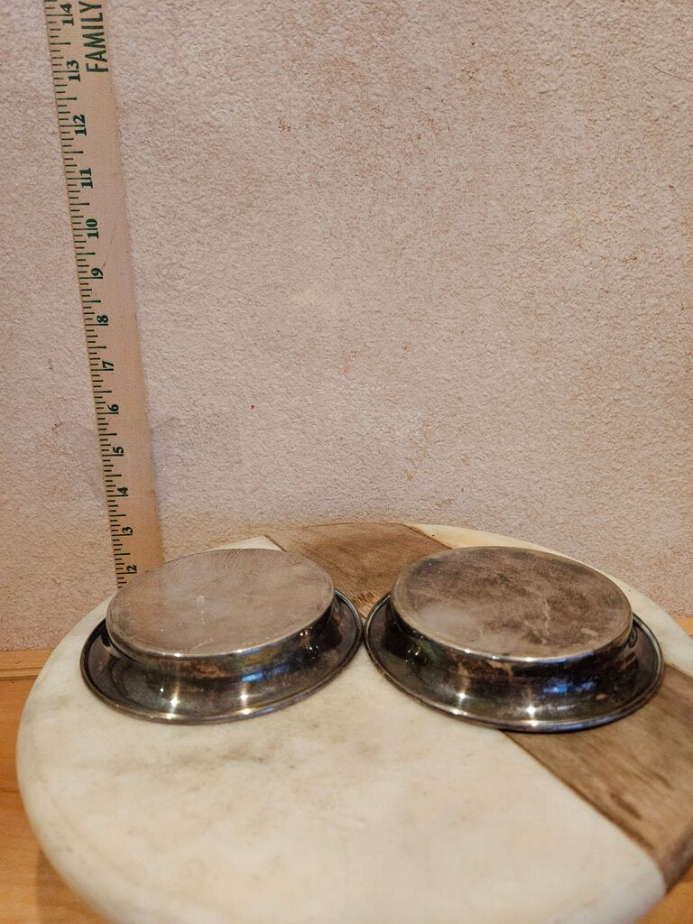 Set Of 3 Vintage Sheridan Silver & Porcelain Coasters w Bird Pattern candle riser, trinket dish cloche base bareware grandmacore cottage granny corecuties Mini Decorative Bird Plates