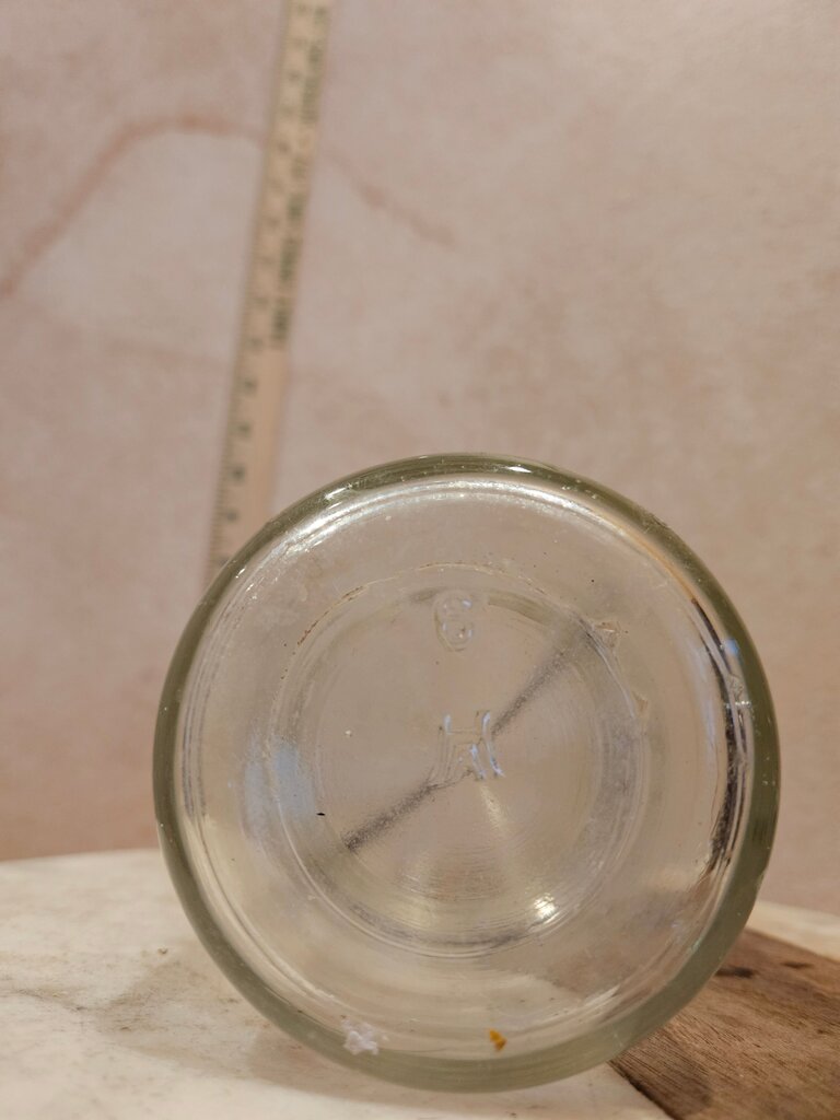 Vintage Thick Clear QT Jar w/ Glass Lid & Wire Bail