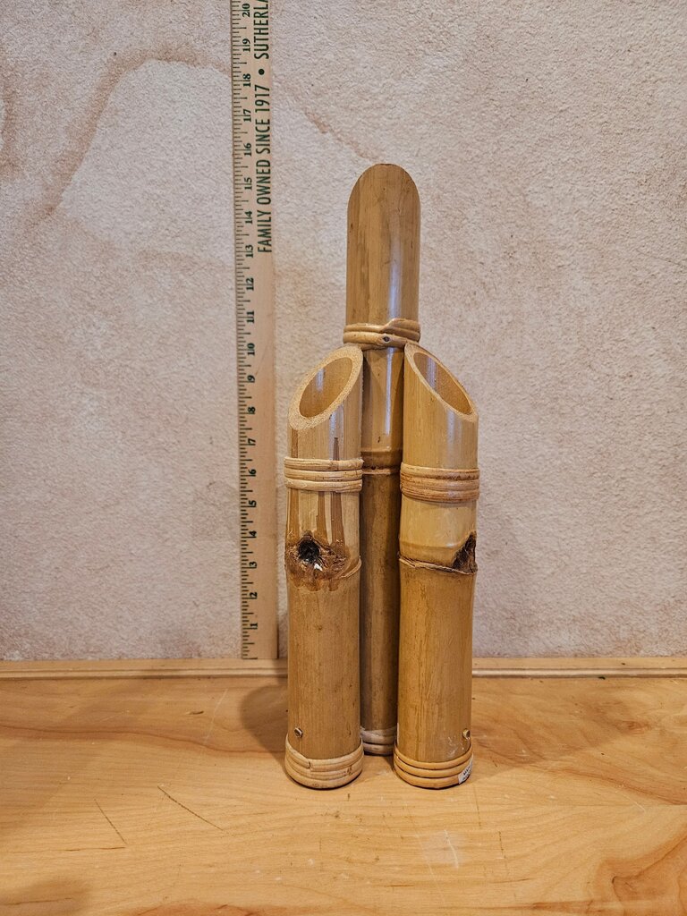 Unique Hard to find Coastal Living Bamboo Dried Flower Holder Utensil Display Beach Decor as is reglued