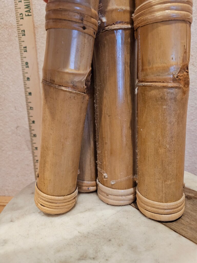 Unique Hard to find Coastal Living Bamboo Dried Flower Holder Utensil Display Beach Decor as is reglued