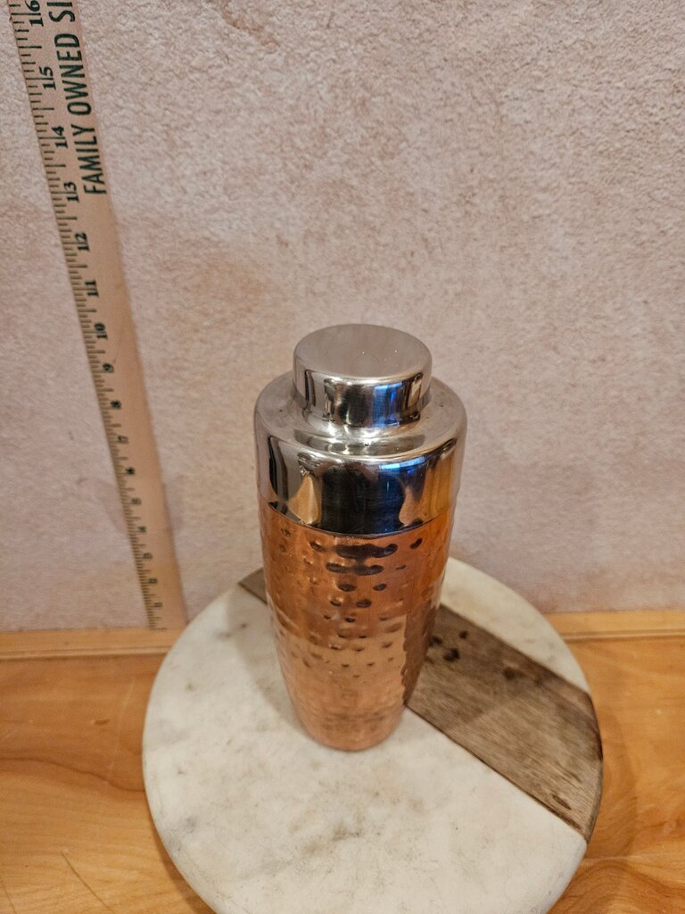 Handcrafted Martini Shaker in Polished Copper & Stainless Steel Cocktail Maker Barware Tableware Display Decor
