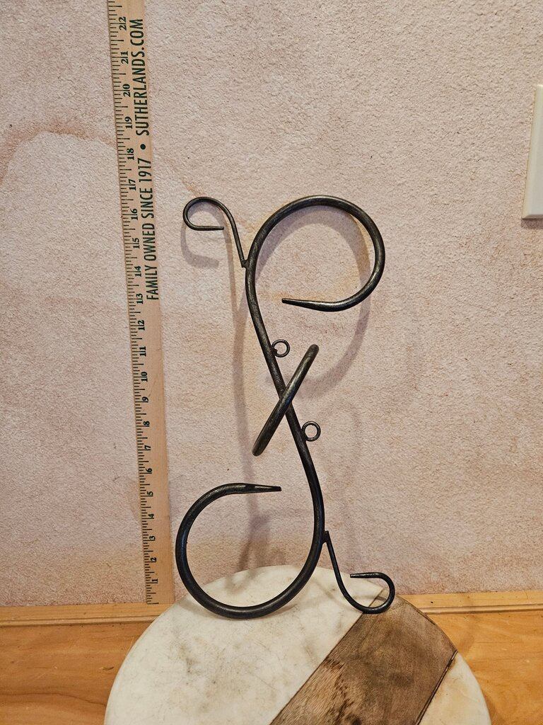 Vintage Marble and Wood Table Stand