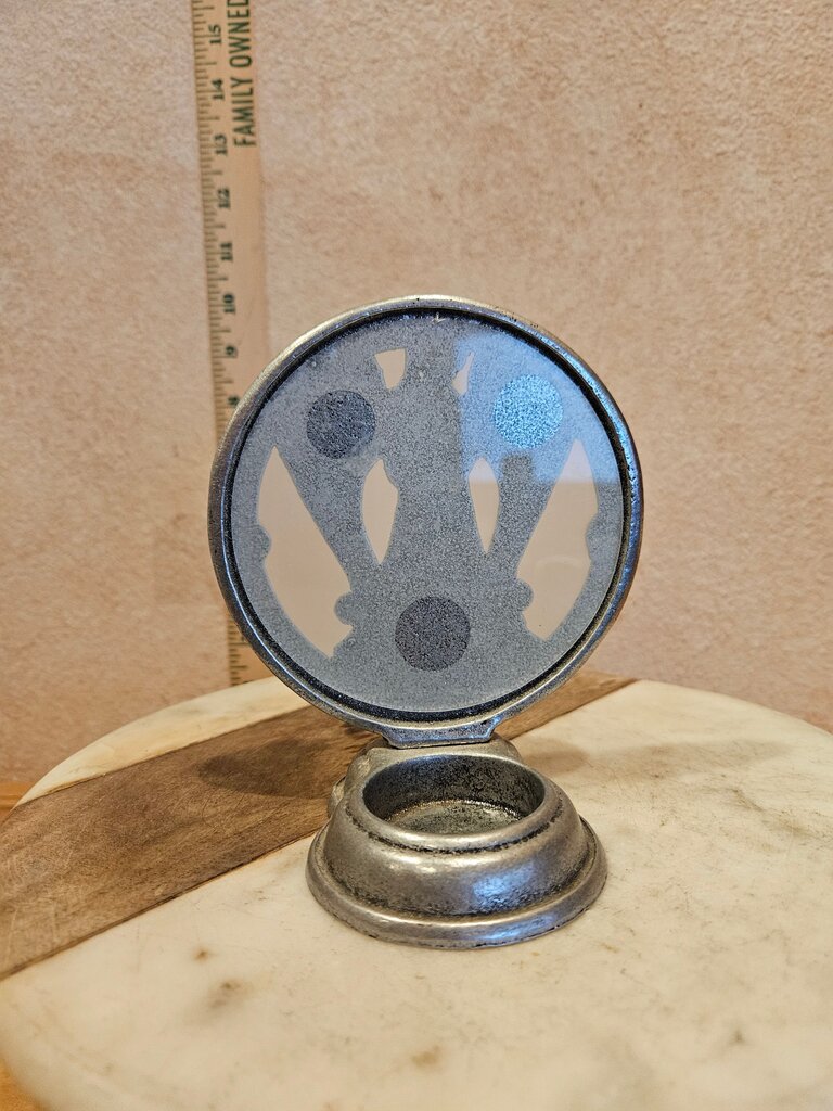 Carson Statesmetal Signed Artist or owner Artesian Arts & Craft Pewter Angel Candle Holder Freeport, PA USA