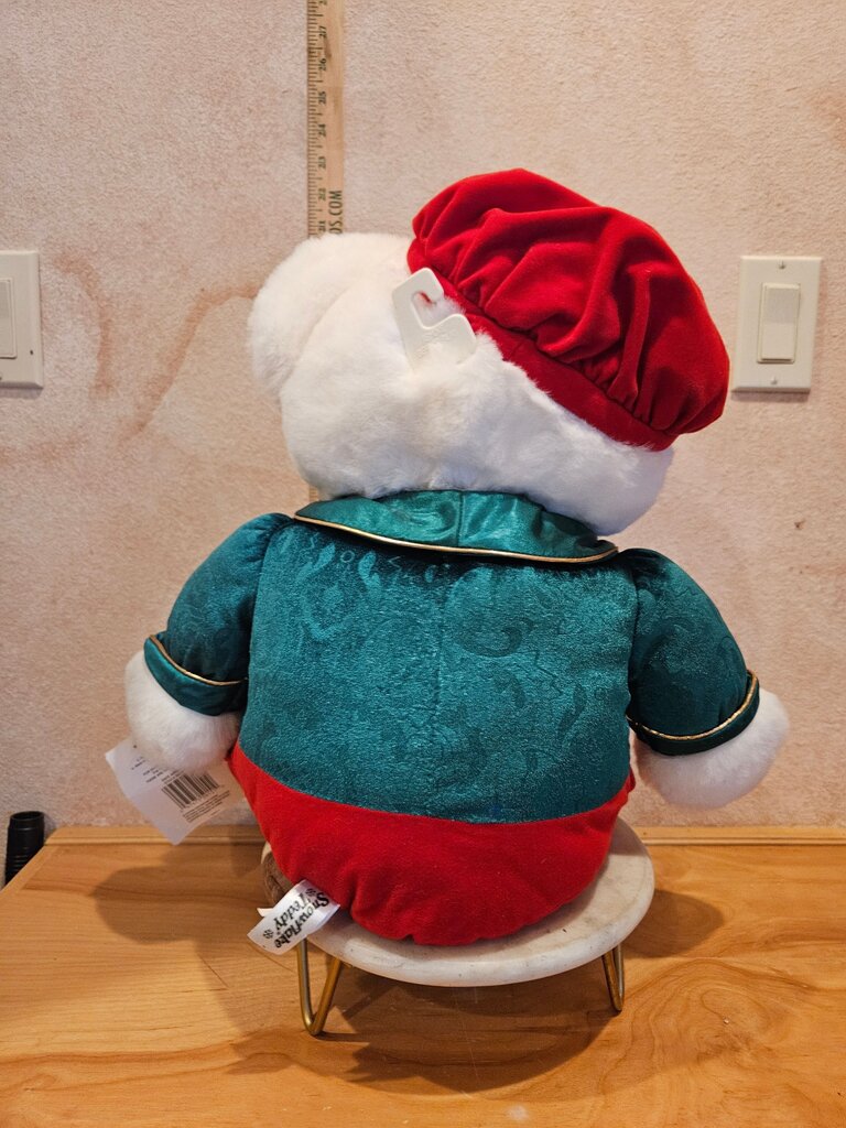 Vintage Dan Dee 2001 Snowflake Teddy White Bear Christmas Stuffed Plush 20” Snowflake Teddy Bear Holiday Plush