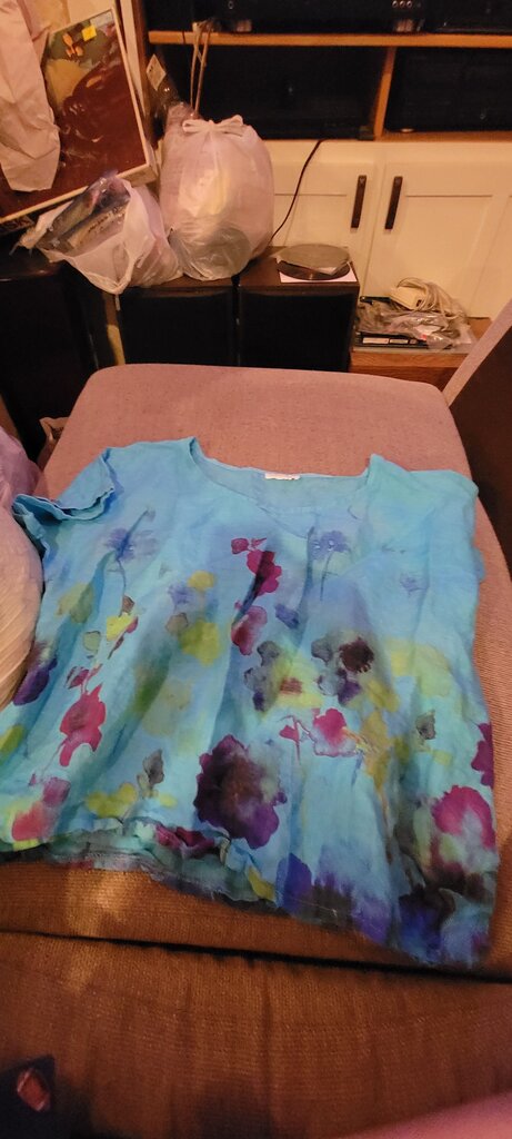 Floral Print Blue Top
