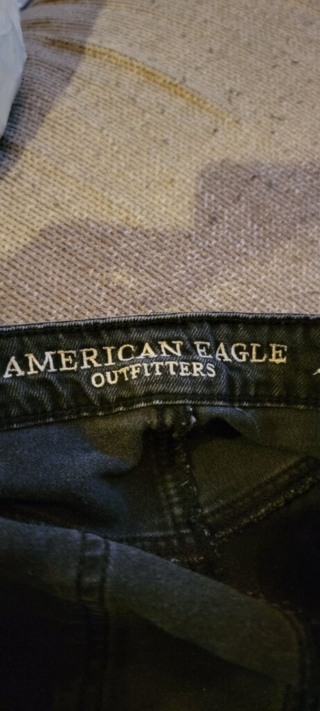 American Eagle Outfitters Distressed Black Denim Skirt