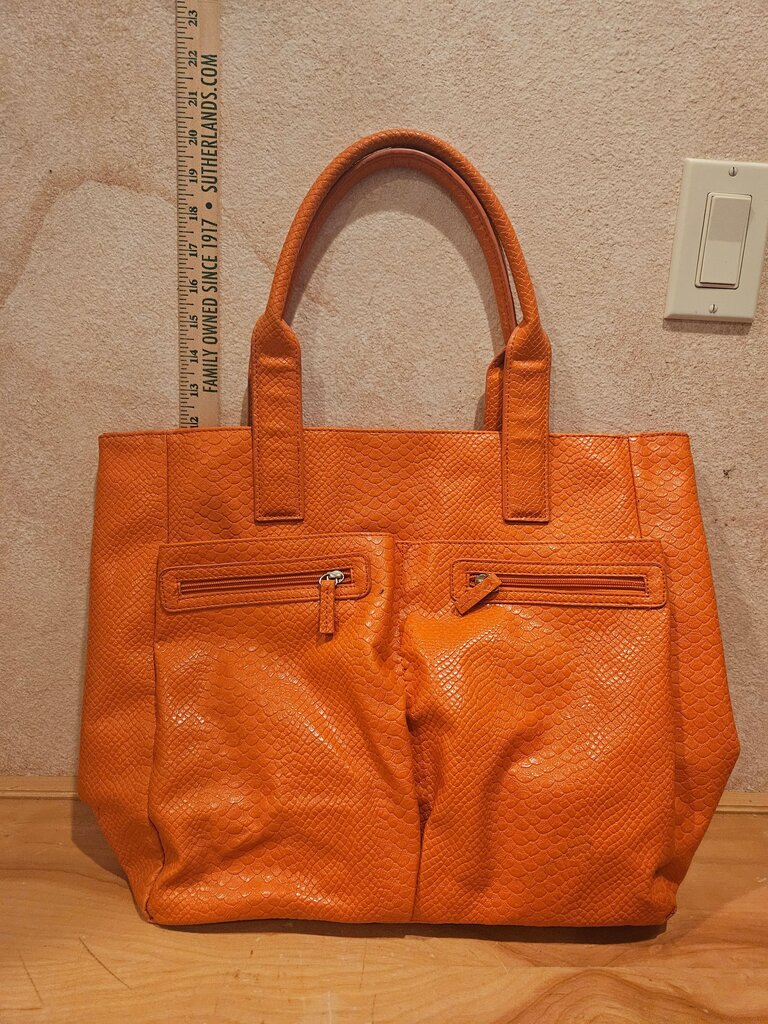 Neiman Marcus Orange Leather Tote Bag