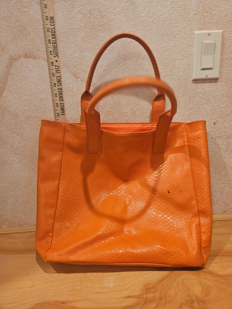 Neiman Marcus Orange Leather Tote Bag