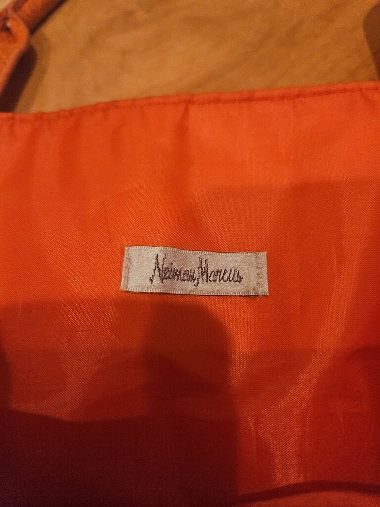 Neiman Marcus Orange Leather Tote Bag