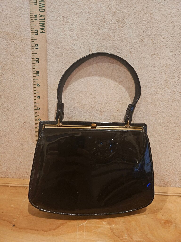 Vintage Black Patent Leather Purse