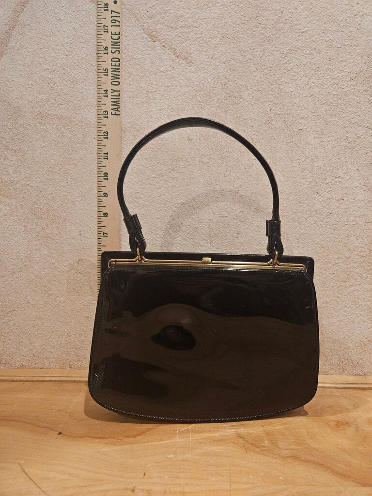 Vintage Black Patent Leather Purse