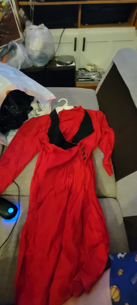 Red Dress with Black Accents