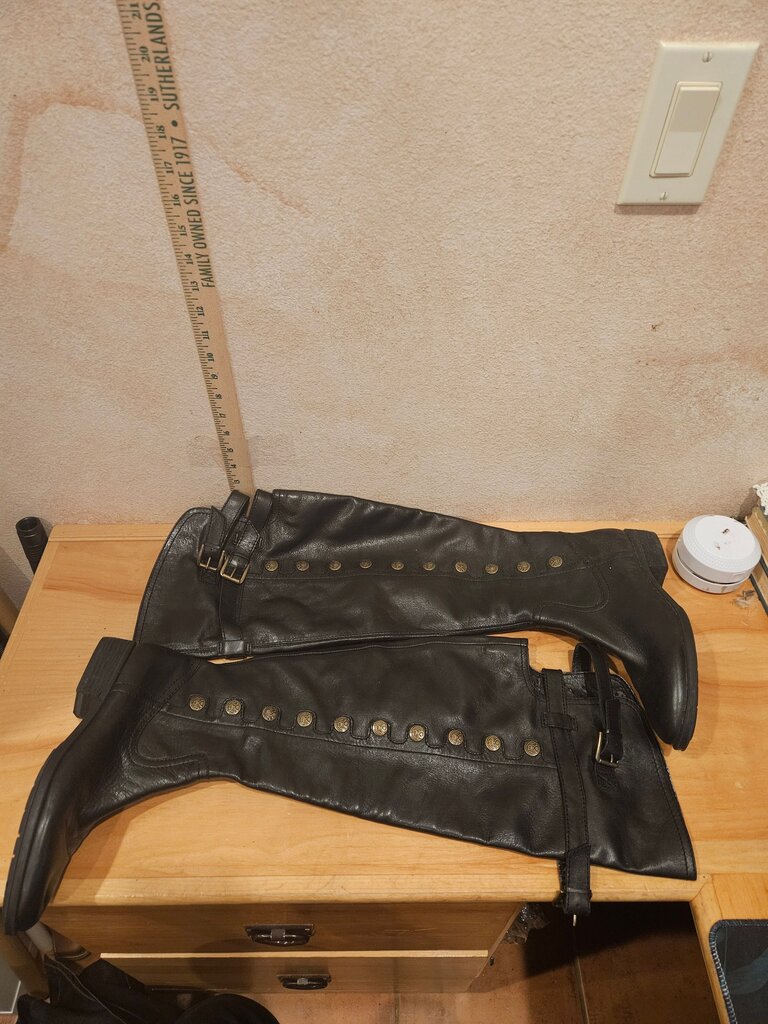 Sam Edelman Black Leather Knee-High Boots