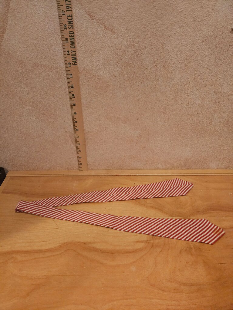 Red and White Striped Tie
