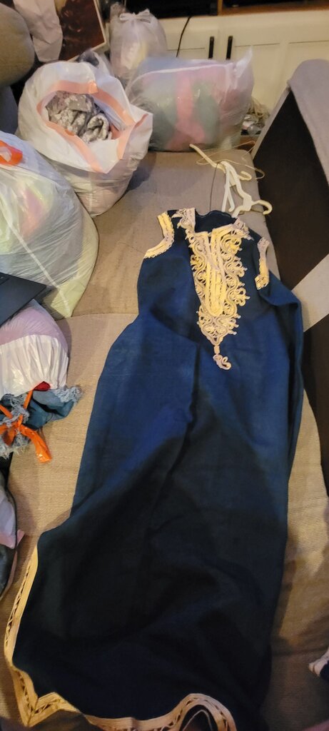 Embroidered Blue Kaftan Dress