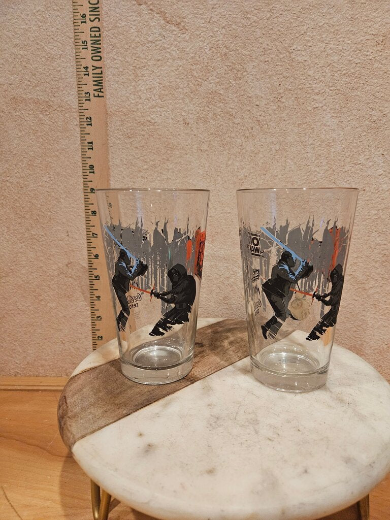 Star Wars The Force Awakens MONDO Alamo Drafthouse Pint Glass Rare Drinking Glasses Set