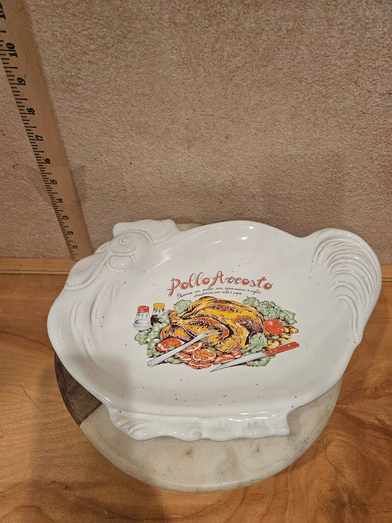Decorative serving platter, Large Service Plate, bistecca alla fiorentina Pollo Asado Chicken Serving Dish
