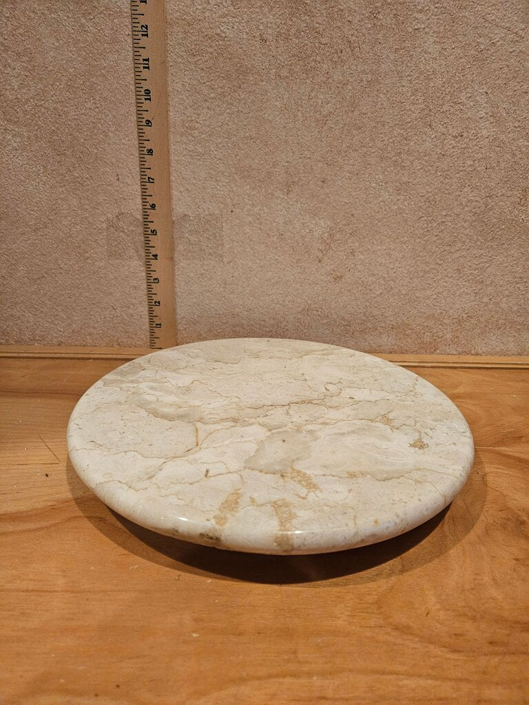 Marble Round Pedestal Champagne Marble Lazy Suzan Round Trivet, Cheese Serving Display Board cloche base