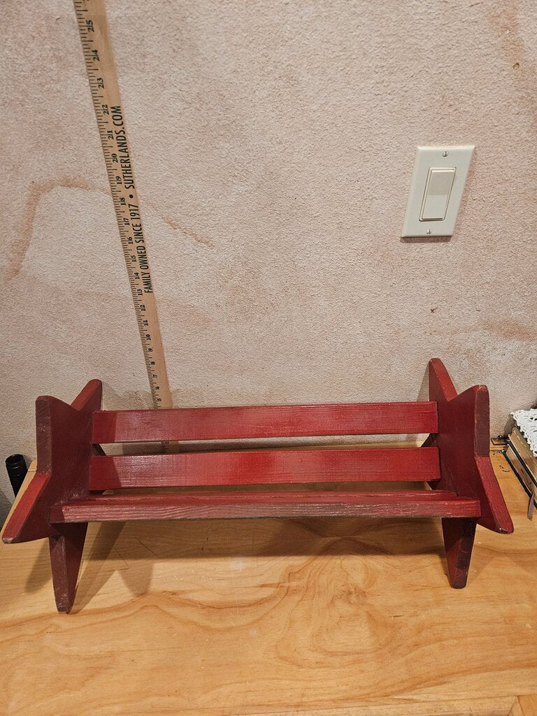 Red Star Shelf Vintage wood tabletop bookrest/bookshelf/book trough dvd or cd holder Wooden Display Stand