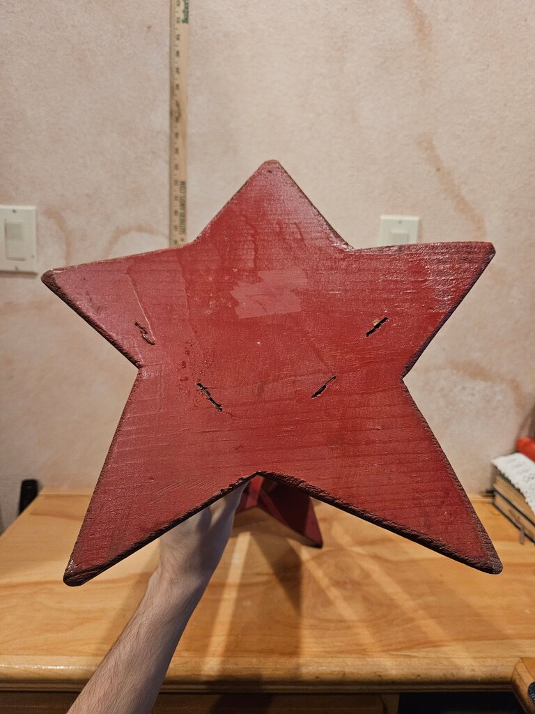Red Star Shelf Vintage wood tabletop bookrest/bookshelf/book trough dvd or cd holder Wooden Display Stand