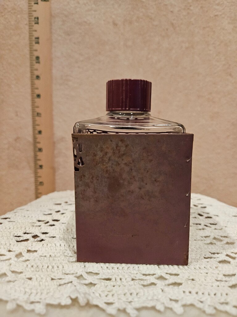 Vintage Floral Design Glass Bottle