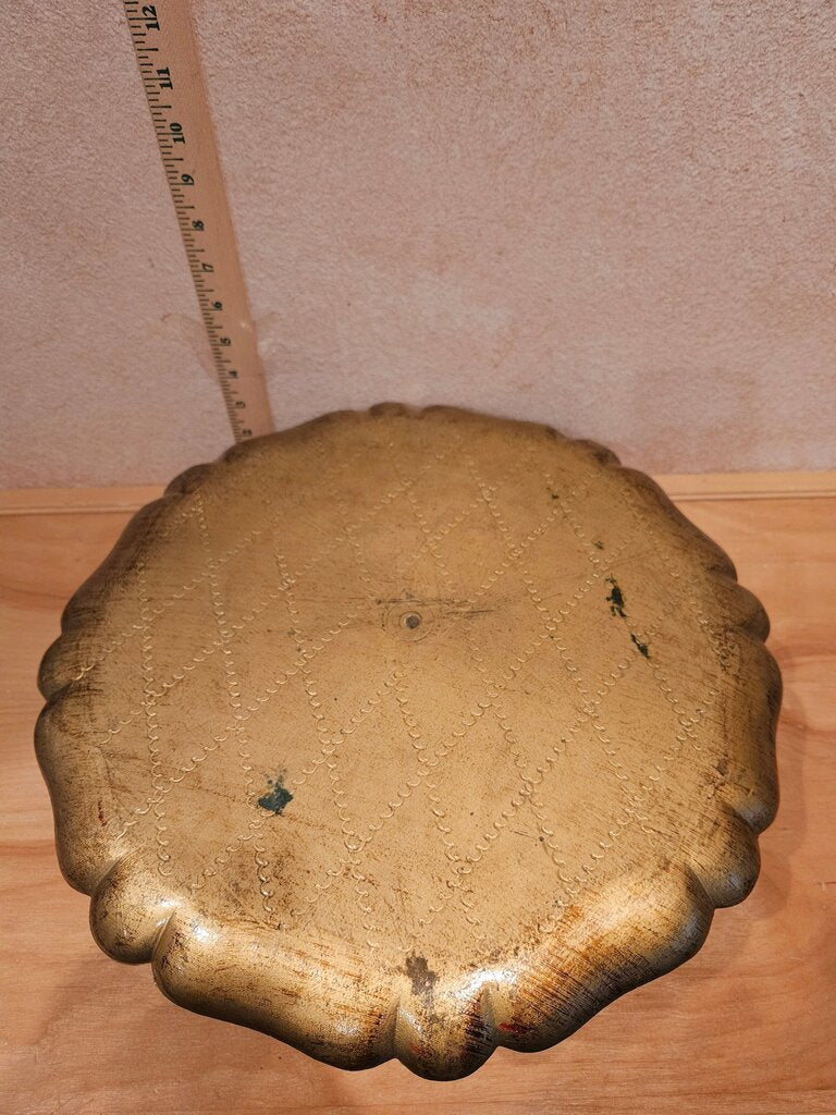 Decorative Serving Tray with Green and Red Accents