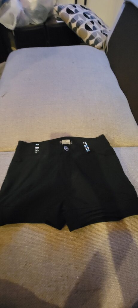 Black Shorts with Decorative Studs