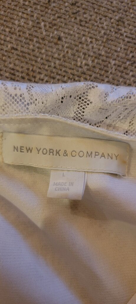 New York & Company Women's Lace Trim Blouse