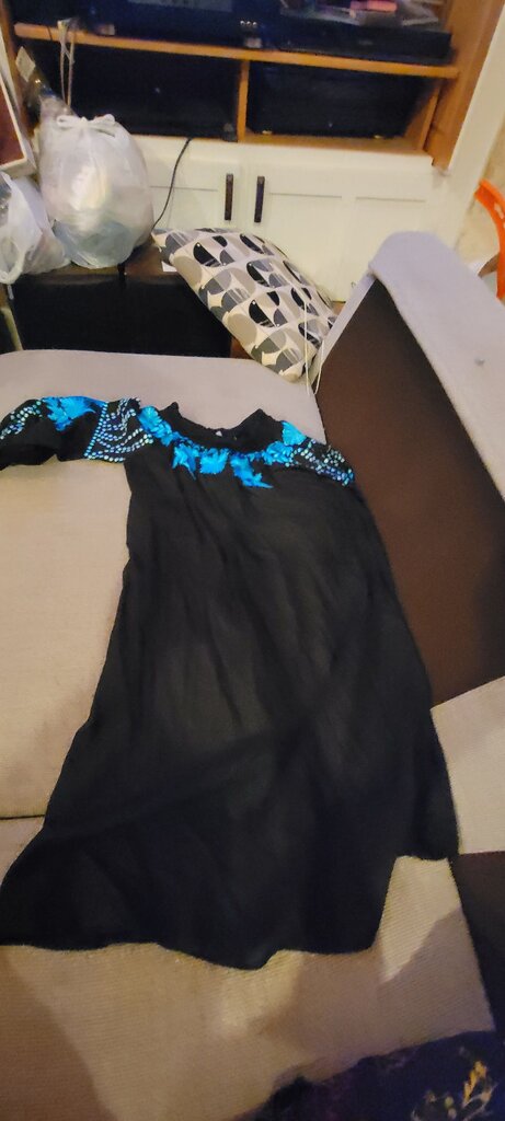 Vintage Collection Black Dress with Blue Accents