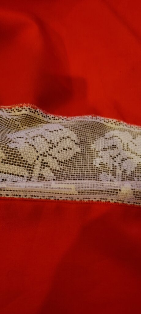 Red Apron with Decorative Trim