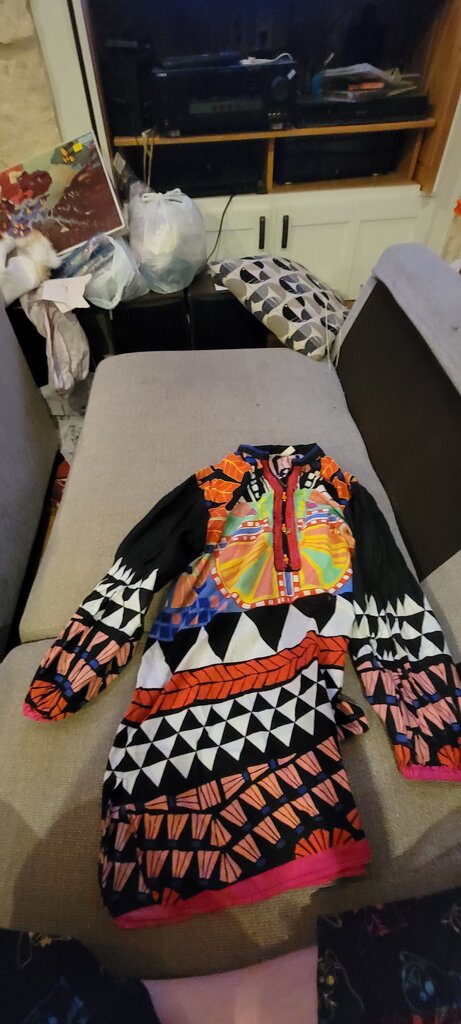 Ethnic Long Sleeve Colorful Dress