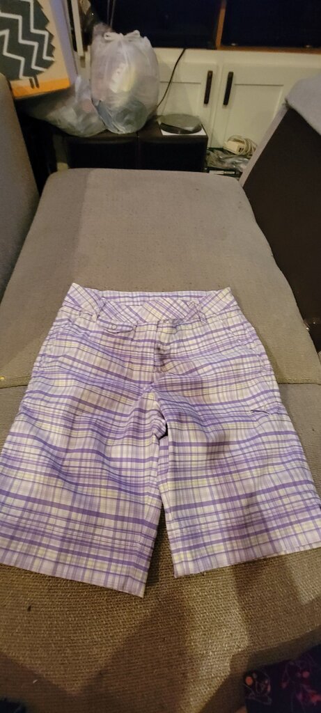 Puma Girls' Purple Plaid Shorts