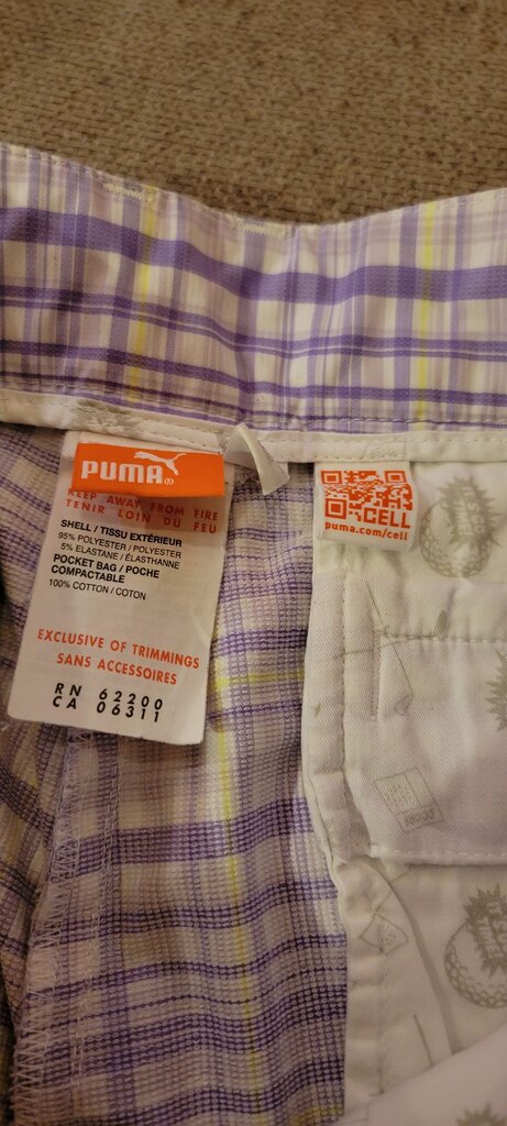 Puma Girls' Purple Plaid Shorts