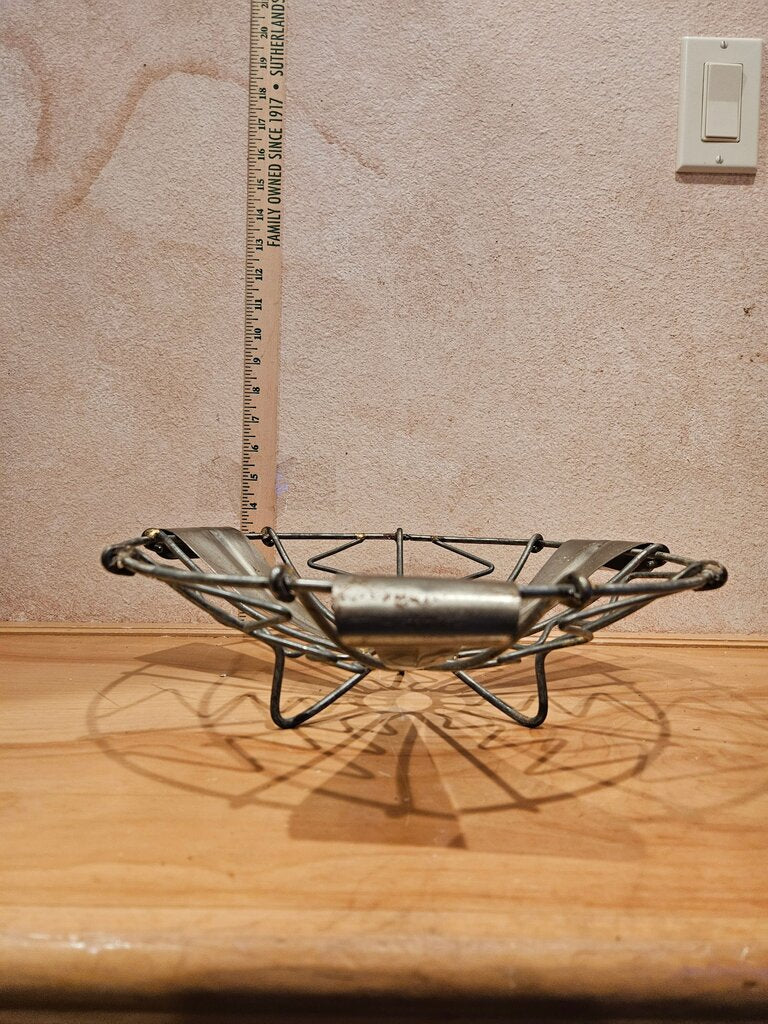 French Folk Art Metal Arts & Craft Modern fruit / Vegetable Basket Bowl, Late 20th Century serving display catchall trinket nick-nack display