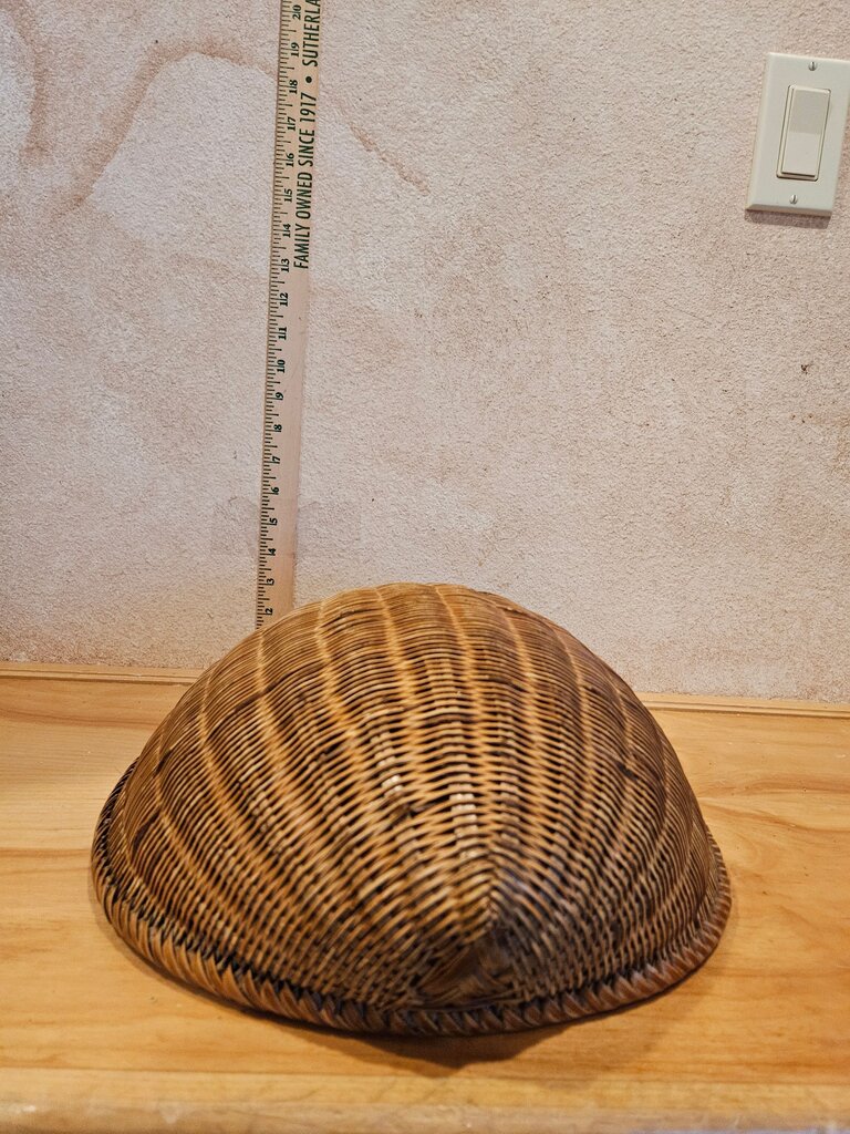 Vintage Japanese Bamboo Drying Basket Grain scoop wall pocket Wicker Basket holder