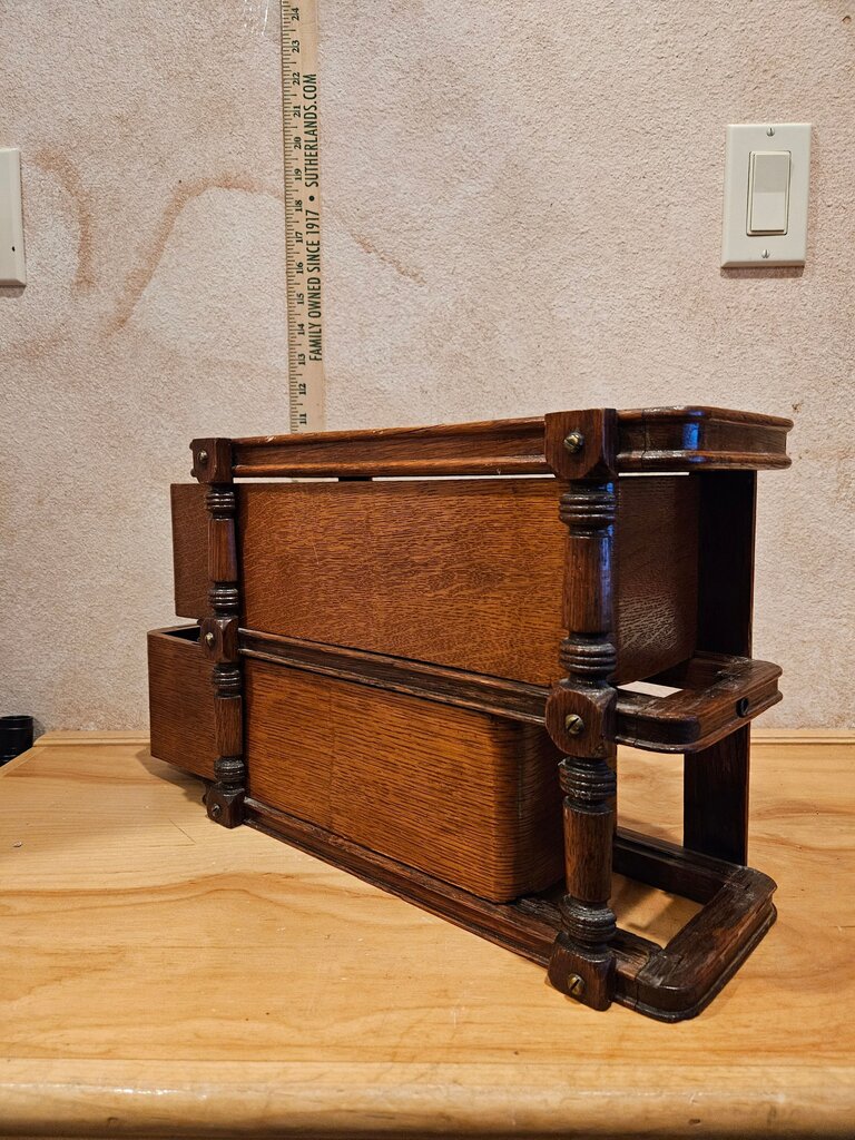 Vintage Antique1905 Singer Treadle Carved Sewing Machine Wooden Drawers Vintage Treadle Drawers Wooden Storage Organizer Ephemera Upcycle vignette Display