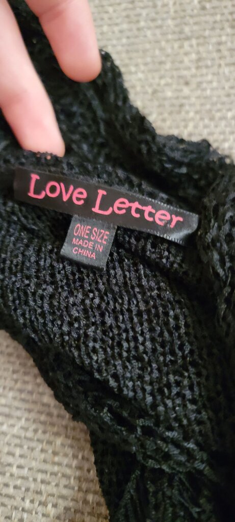 Love Letter Black Open Knit Top