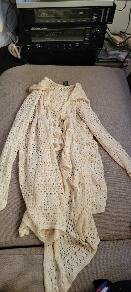 Rue21 Women's Cream Open Knit Cardigan