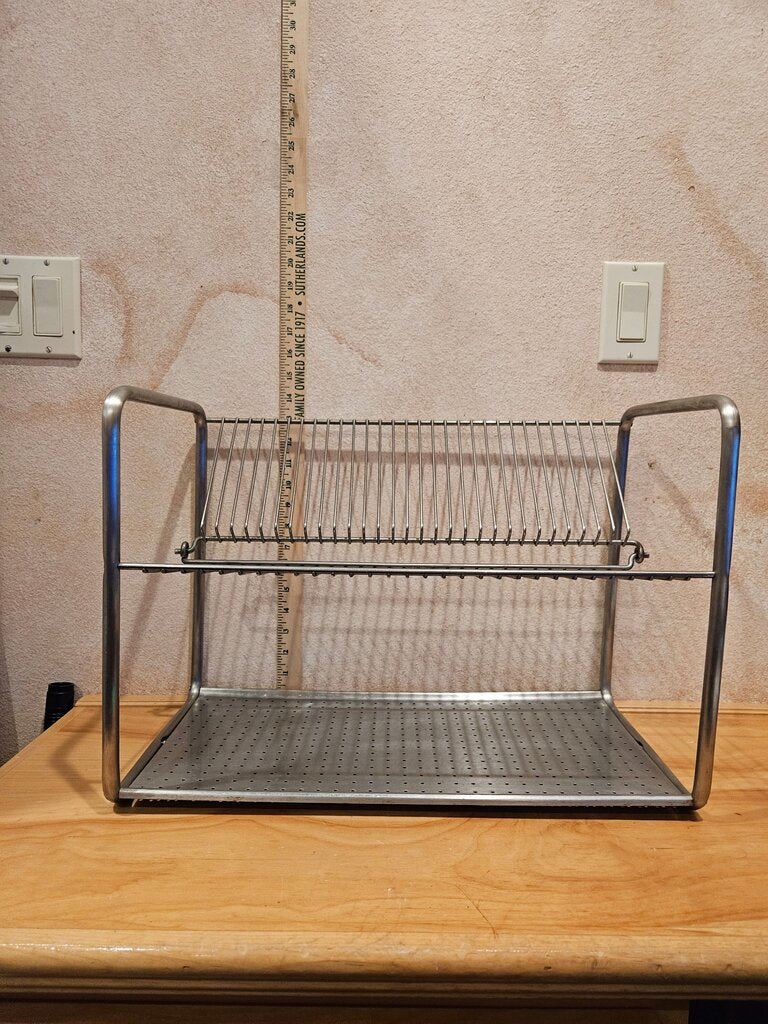 Ikea Minimilistic Vintage design Dish Counter top Drainer Rack Cutlery Plates Tray Drying Kitchen Utensil, SilverMetal Wire Kitchen Storage Rack