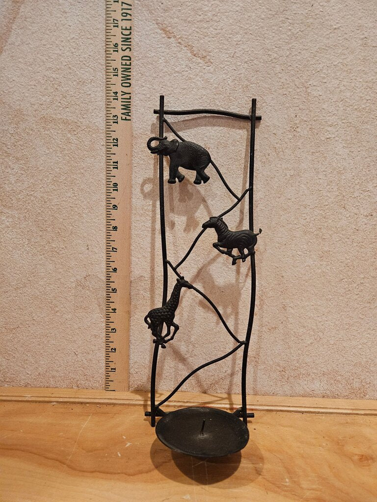 Unique Zoo animal wall mounted metal faux Wrought Iron Bamboo style wall mounted sconces Elephants, Zebra, Giraffe Animal-Themed Candle Holder